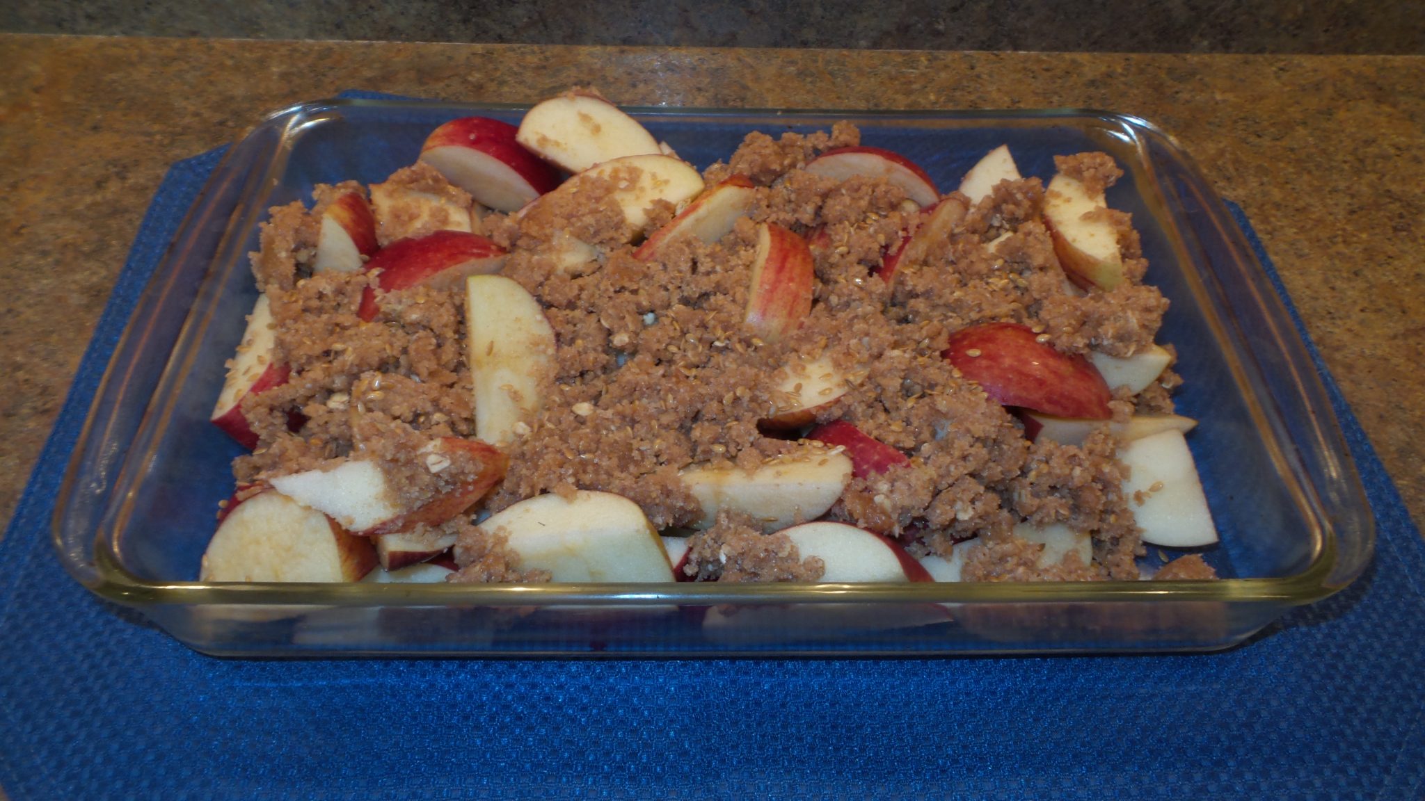 Apple-Flax Crisp ready to bake