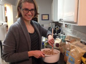 Emily making Emily's Granola