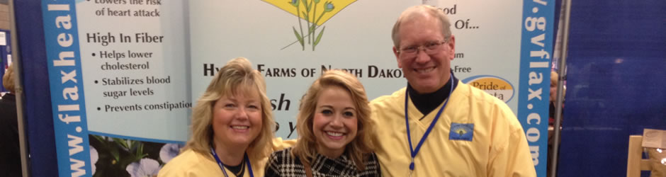 Esther and Mark with a customer at the North Dakota Department of Agriculture Pride of Dakota Show