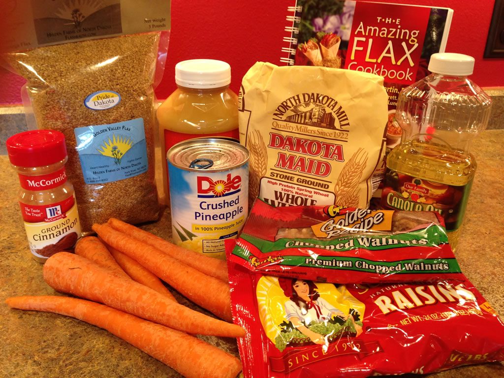 Flax carrot bar ingredients