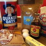 Ingredients for molasses oatmeal flax chewies