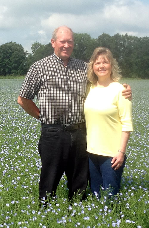 Mark and Esther in Flax Field | Golden Valley Flax