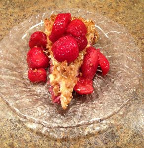 Strawberry Flax Cheesecake Crisp